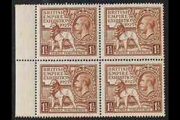 1925  British Empire Exhibition 1½d Brown, SG 433, Left Marginal BLOCK OF FOUR NEVER HINGED MINT. Lovely! For More Image - Unclassified