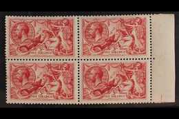 1918-19  5s Rose-red Bradbury Seahorse, SG 416, Never Hinged BLOCK OF FOUR From The Right Side Of The Sheet, Three Stamp - Ohne Zuordnung