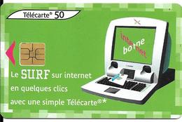 CARTE-PUBLIC-50U-F1223-SO3-06/02-BORNE INTERNET-SURF-UTILISE-TBE- - 2002