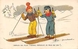 Thème   Sports D'hiver  Ski  Humoristique   Depuis Ma Plus Tendre Enfance...  Illustré Par  JeanCheval   (voir Scan) - Winter Sports