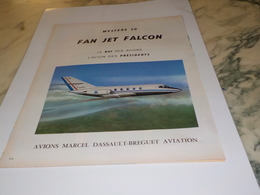 ANCIENNE PUBLICITE AVION MYSTERE 20  JET FALCON 1976 - Pubblicità