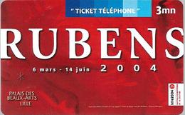 Carte Prépayée - Ticket De Téléphone - Rubens Expo Lille / Rare (luxe) - 500 Ex. - FT