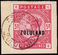 1888. ZULULAND.  Victoria. 5 S FIVE SHILLINGS ESHOWE ZULULAND A ME 27 94. Rare Stamp.... (MICHEL 12) - JF318402 - Zululand (1888-1902)