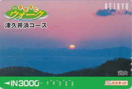 Carte Prépayée Japon - Paysage - COUCHER DE SOLEIL - SUNSET Japan Prepaid Keikyu Card - SONNENUNTERGANG - 226 - Landschaften