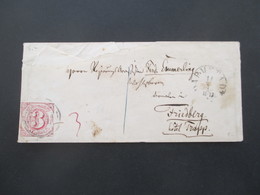 Thurn Und Taxis Beleg Von Darmstadt Nach Friedberg Mit Ak Stempel Hotel Trapp Und Teil Bar Taxe Rötel 3 Kreuzer - Cartas & Documentos