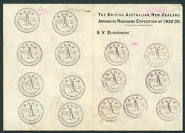 PENGUINS Australia - Official Notepaper Inscribed THE BRITISH, AUSTRALIAN, NEW ZEALAND ANTARCTIC RESEARCH EXPEDITION OF  - Autres & Non Classés