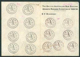 PENGUINS Australia - Official Notepaper Inscribed THE BRITISH, AUSTRALIAN, NEW ZEALAND ANTARCTIC RESEARCH EXPEDITION OF  - Other & Unclassified