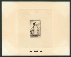 PENGUINS Terres Australes Et Antarctiques Francaises - 1960 Die Proof In Sepia For The 85f King Penguin Stamp (SG.15) 14 - Other & Unclassified