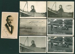 AVIATION B.C. Hucks Aviation Group Of Seven PPC's, All Bar One Are Unused Depicting The Airman, Three Are Signed By Huck - Zonder Classificatie