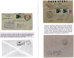 1910-37 Airmail Covers (14) Written Up On Leaves Incl. 1934 Brazil To Amsterdam 'Condor/Zeppelin/Lufthansa' Cachet, 1934 - Other & Unclassified