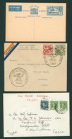 1931-36 Three Airmail Items From India 1931 Unused KGV 4a Airmail Stationery Card Iraq 1936 Dec 10th Airwork First Fligh - Other & Unclassified