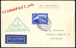 1930 Ostsee Flight Envelope To Sweden, Franked 2rm Zeppelin, SG.456a (Cat. £500), Cancelled 'Luftschiff Graf Zeppelin,'  - Sonstige & Ohne Zuordnung