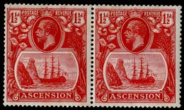 1924-35 MSCA 1½d Rose-red Horizontal Pair, M Incl. 'torn Flag' Variety, SG.12/12b. Cat. £170. (2) - Sonstige & Ohne Zuordnung