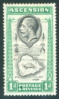 1934 1d Black & Emerald With 'teardrops' Flaw, M, SG.22a. Cat. £150. (1) - Sonstige & Ohne Zuordnung