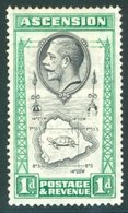 1934 1d Black & Emerald With 'teardrops' Flaw, M, SG.22a. Cat. £150. (1) - Other & Unclassified