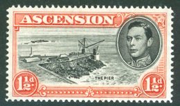 1938-53 1½d Black & Vermilion With The Davit Flaw, UM (single Gum Tone Spot) SG.40ca. Cat. £350 - Autres & Non Classés