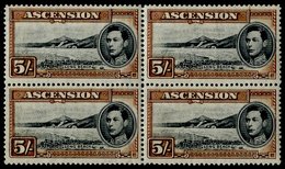 1938 5s Black & Yellow Brown UM Block Of Four, Gum Toned, Slight Perf Separation SG.46. Cat. £380+. - Autres & Non Classés