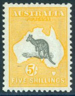 1918 5s Grey & Yellow, Fine M, SG.42. Cat. £275. - Andere & Zonder Classificatie