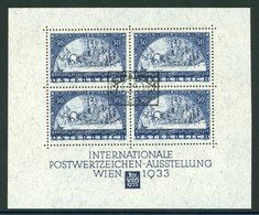 1933 WIPA Exhibition M/Sheet, VFU With The Boxed WIPA H/stamp, Original M/Sheet Folder Accompanies Along With A Diena Ce - Other & Unclassified