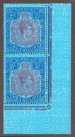 1938-53 2s Purple & Blue/deep Blue Lower Right Corner Marginal Vertical UM Pair Incl. 'broken Lower Right Scroll' Variet - Sonstige & Ohne Zuordnung