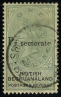 1888 1s Green & Black Wmk 'VR' Sideways, Optd Type 12 With Variety First 'O' Omitted, FU Wit Shoshong Cancel, A Little S - Autres & Non Classés