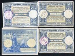 International Reply Coupons (9) Three From GB, Two From USA, One Each From New Zealand, Canada & Australia. All Used. - Autres & Non Classés