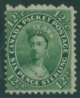 1859 12½c Deep Yellow Green, Part O.g, Shallow Thin From Hinge Removal, Centred To Left, Fresh Appearance, SG.39. Cat. £ - Autres & Non Classés