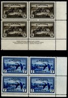 1904 O.H.M.S 14c Sepia Lower Right Corner Marginal UM Block Of Four, SG.O167, Air 7c Blue Lower Right Corner Marginal UM - Other & Unclassified