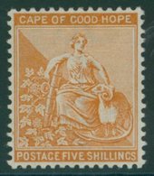 1887 Hope Seated 5s Orange, Fine M, SG.54. Cat. £180. (1) - Other & Unclassified