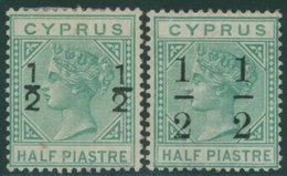 1882 CCA ½ On ½pi Emerald Green, Opt. Type 9, Couple Of Tiny Marks On Face O/w Fresh With O.g, SG, Also ½ On ½pi Emerald - Sonstige & Ohne Zuordnung