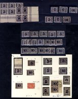 1879 Surcharges (Dec) With 5p Marginal Block Of 6, 10p Marginal Block Of 4, Singles 5p (16), 10p (15) Mostly Mint Incl.  - Autres & Non Classés