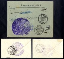 1897 Stampless Cover To Luxor From Alexandria Bearing Very Large Official H/S In Purple Numerous Range Of B/S Incl. Sora - Autres & Non Classés