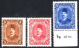 1922 Harrison Essays Perforated 5m In Brown, 10m In Carmine, 15m In Blue (marginal), Lightly Mounted Mint Zehiri  79b. ( - Sonstige & Ohne Zuordnung