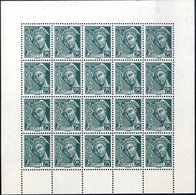 1941 British Secret Service Wartime Forgeries 25c Green (Mercury) In A Complete Sheetlet Of 20 UM, Signed Scheller, Mi.3 - Autres & Non Classés