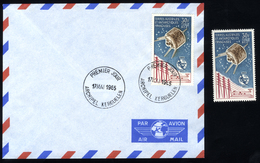 FRENCH SOUTHERN & ANTARCTIC TERRITORIES 1965 Air 30f Syncom Satellite Single Used On An Airmail Envelope On The First Da - Sonstige & Ohne Zuordnung