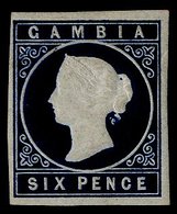 1869-72 No Wmk, Imperf 6d Deep Blue, Horizontal Bend At Top And Just A Trace Of Split Embossing, Good To Large Margins,  - Autres & Non Classés