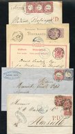 1874-91 Small Selection Of EL's & Cards To France, Franked 1gr + 2gr Or Three 1gr Large Shield; 1873 30pf  Also 5pf + 5p - Sonstige & Ohne Zuordnung