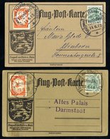 1912 Rhein Main Card To Weisbaden, Franked 5pf Germania & 10pf Air Label, Tied Frankfurt/14.6.12 Commemorative D/stamp,  - Andere & Zonder Classificatie