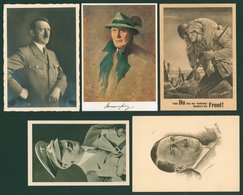 1937-39 Propaganda Cards (8) Incl. Hitler Portraits (5), Goering, 1939 Party Rally, 1943 Day Of The NSDAP In Gen Govt. - Autres & Non Classés