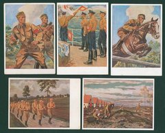 1938 (July) Propaganda Cards Commemorating The National Competition Of The S.A. In Berlin, 5 From A Set Of 6 In Colour. - Andere & Zonder Classificatie