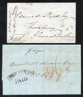 1840 Folded Letter To Cadiz With A Type 2 GIBRALTAR PAID H/stamp In Black And A Red Manuscript '6' And '9q' Denoting Bri - Sonstige & Ohne Zuordnung