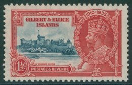 1935 Silver Jubilee 1½d Deep Blue & Scarlet With Variety 'flagstaff On Right Hand Turret' M, SG.37d. Cat. £250. (1) - Autres & Non Classés