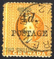 1888-91 4d On 2s Orange, Type 16 Surcharge With 4mm Space, Variety First 's'in 'Shilling' Inverted, Attractively Cancell - Autres & Non Classés