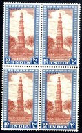 1949 10r Purple-brown & Blue UM (gum Toned), Block Of Four, SG.323b. Cat. £1100. (4) - Other & Unclassified