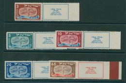 1948 Jewish New Year Set M With Tabs, 10m Has Heavy Tone Patches Or Foxing On Gum, Other Values Fine. SG.10/14. Scarce.  - Sonstige & Ohne Zuordnung