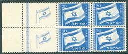 1949 New Flag 20pr Blue Block Of Four With Full Tabs, SG.16. Cat. £240+. (4) - Sonstige & Ohne Zuordnung