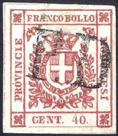 MODENA 1859 Provisional Govt 40c Rose Red Large Margins, Very Fine Used, 'P.D.' Couple Small Thins At Top. SG.23a. Cat.  - Sonstige & Ohne Zuordnung