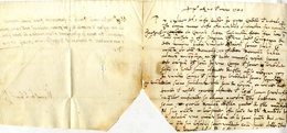 Early Italian Letter: 1540 Folded Letter (slight Text Loss) Written At Viterbo; Paper Sealing 'tongue’ With Embossed Sea - Sonstige & Ohne Zuordnung