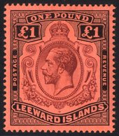 1921-32 £1 Purple & Black/red, Variety 'broken Crown & Scroll' (R2/12), Fresh M Example, Faint Gum Bend But Exceptionall - Autres & Non Classés