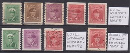 CANADA 1942 - 1948 COIL AND BOOKLET STAMPS SG 389/393, 396, 397, 398, 398a FINE USED Cat £46+ - Rollo De Sellos